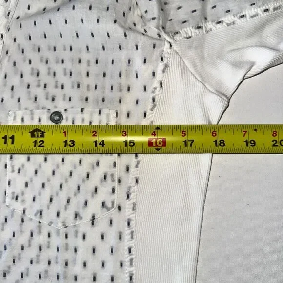 Mango MNG Womens Long Sleeve Shirt 8 White Lightweight Button Down - Picture 4 of 8